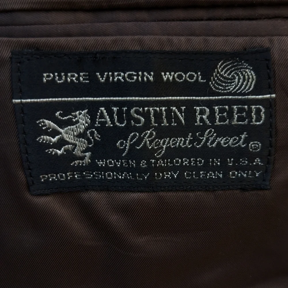 Austin Reed of Regent Street blazer brown virgin wool elbow pads tweed